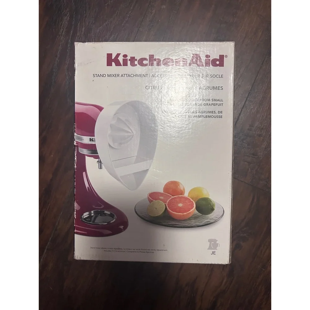 KitchenAid Citrus Juicer Stand Mixer Attachment White JE Fruit Press New